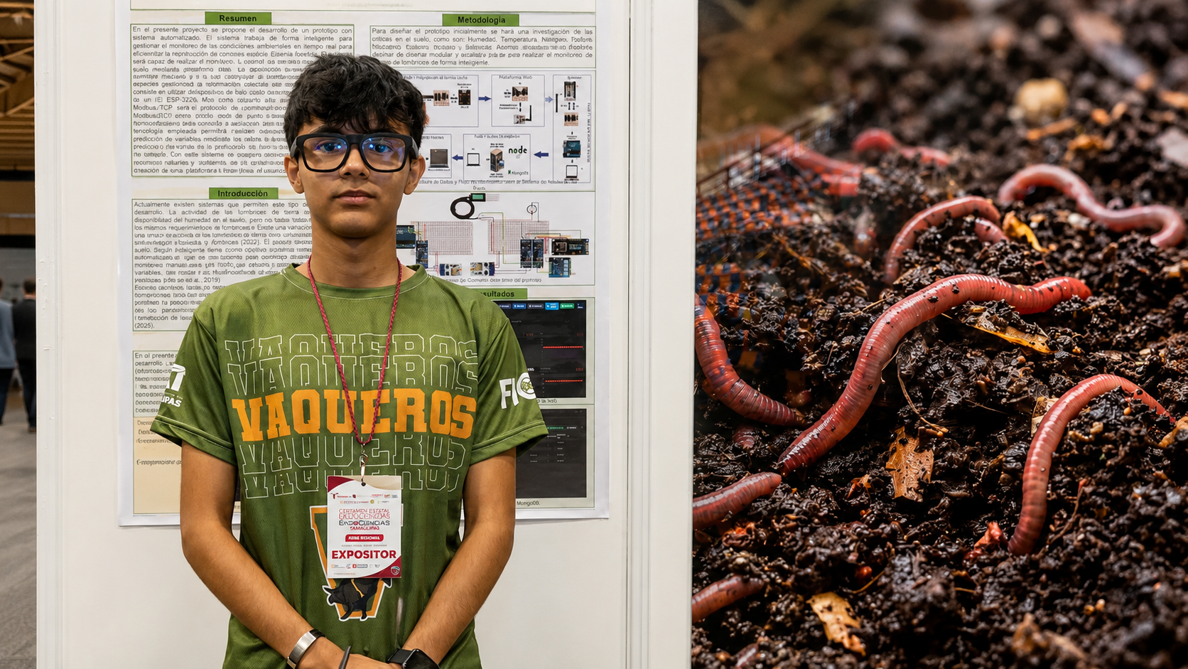 Estudiante de la UAT desarrolla sistema con IA para optimizar la lombricultura